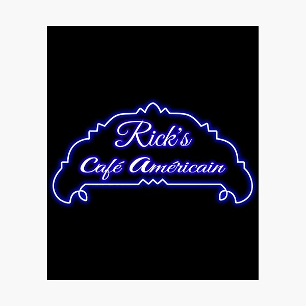 Aperçu de l'œuvre T-Shirt CasablancaRick's Cafe American Neon Sign créée et vendue par SiroKen.