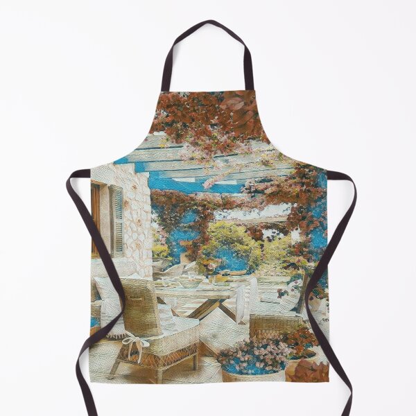Item preview, GALATHI Patio exterior rodeado de flores Marrón - Flores designed and sold by Galathi Designs.