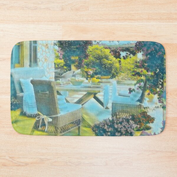 Item preview, GALATHI Outside Patio surrounded by flowers Green - Flowers designed and sold by Galathi Designs.