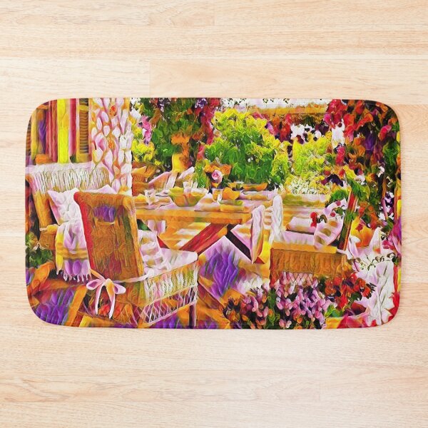 Item preview, GALATHI Outside Patio surrounded by flowers Pink - Flowers designed and sold by Galathi Designs.
