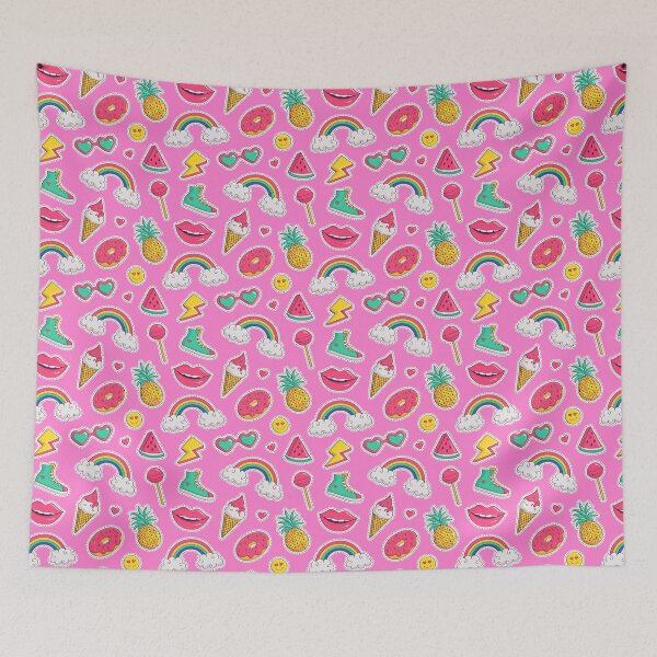 Item preview, Cute Seamless Pattern with Colorful Patch Badges designed and sold by Peekonet.