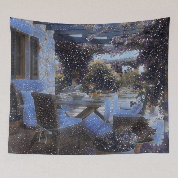 Item preview, GALATHI Outside Patio surrounded by flowers Stars - Flowers designed and sold by Galathi Designs.