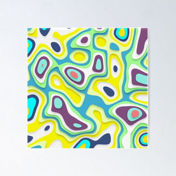 Item preview, Liquid swirl illustration in bright colors designed and sold by Mandala & More.