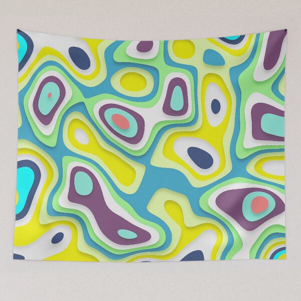 Item preview, Liquid swirl illustration in bright colors designed and sold by Mandala & More.