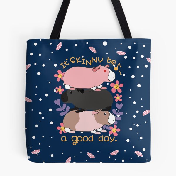 Item preview, It'Skinny be a good day-Skinny Pig-Blue Background designed and sold by Lulupainting.
