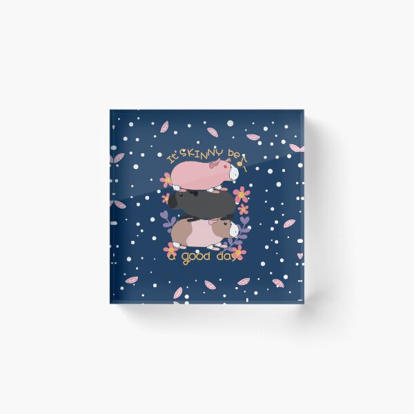 Item preview, It'Skinny be a good day-Skinny Pig-Blue Background designed and sold by Lulupainting.