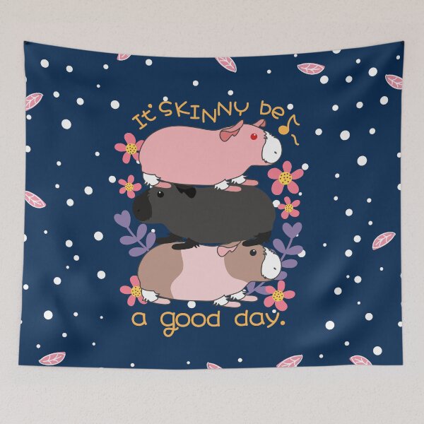 Item preview, It'Skinny be a good day-Skinny Pig-Blue Background designed and sold by Lulupainting.