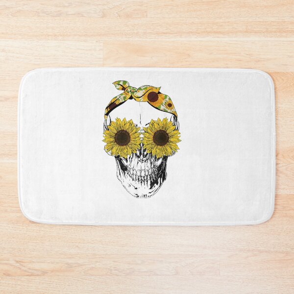Item preview, Funny Skull Sunflower Shirt Skeleton Bandana Sunflower Skull T-Shirt designed and sold by HammonArt.