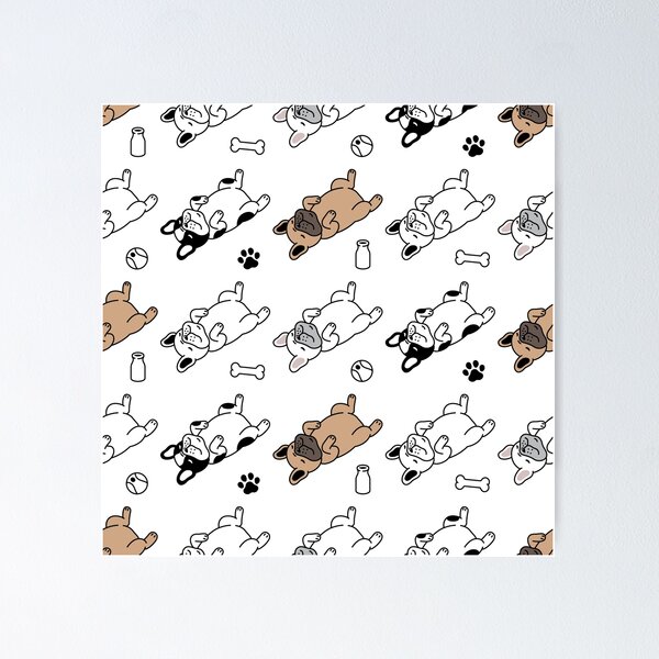 Item preview, Dog Seamless Pattern French Bulldog Bone Footprint Ball Toy designed and sold by Peekonet.