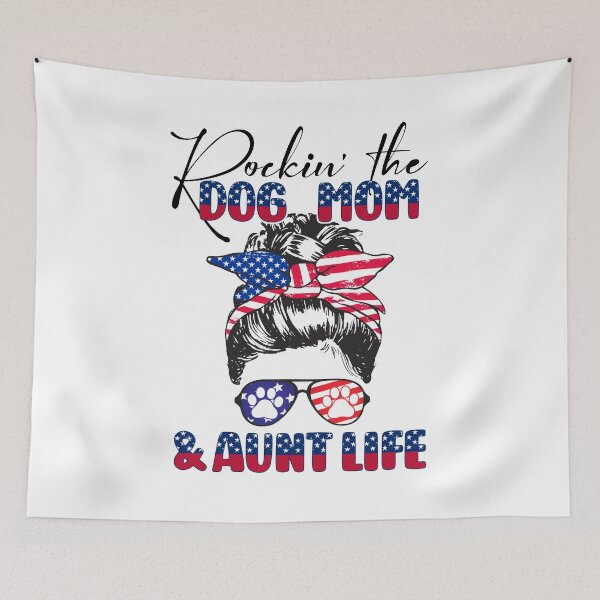 Item preview, Rockin' the Dog mom and aunt life USA designed and sold by SpecialGift79.