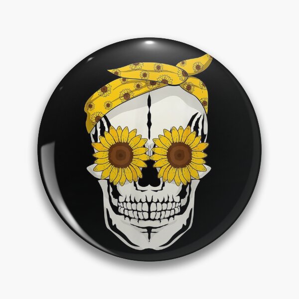 Item preview, Funny Sunflower Skull Gift For Women Cool Skeleton Bandana T-Shirt designed and sold by HammonArt.