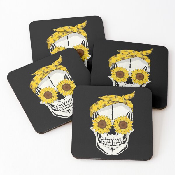 Item preview, Funny Sunflower Skull Gift For Women Cool Skeleton Bandana T-Shirt designed and sold by HammonArt.