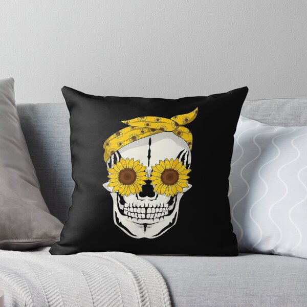 Item preview, Funny Sunflower Skull Gift For Women Cool Skeleton Bandana T-Shirt designed and sold by HammonArt.