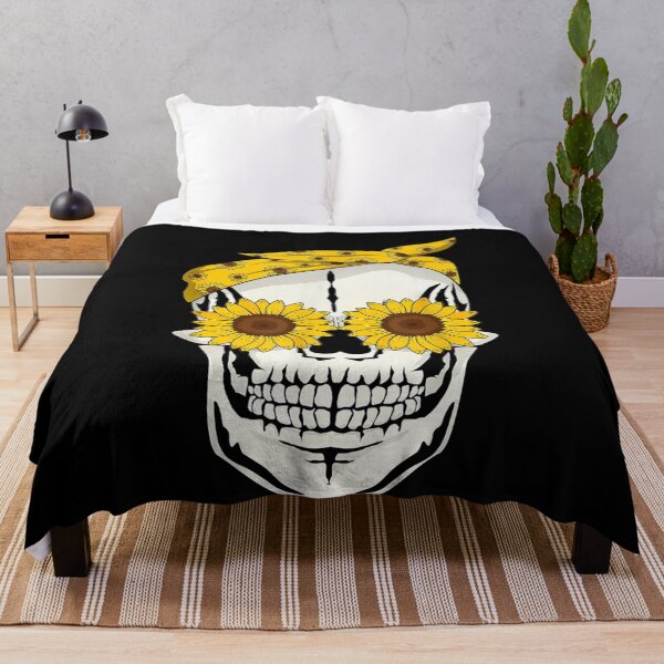 Item preview, Funny Sunflower Skull Gift For Women Cool Skeleton Bandana T-Shirt designed and sold by HammonArt.