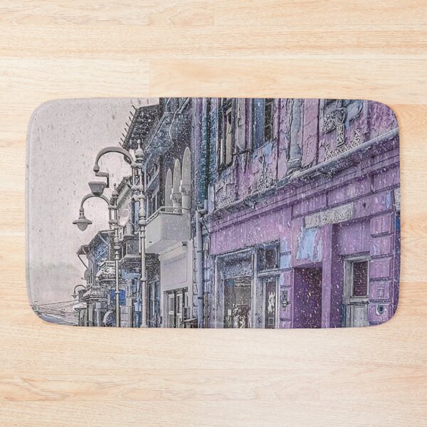 Item preview,  purple old cofee shop with a snow view designed and sold by Mariocii.