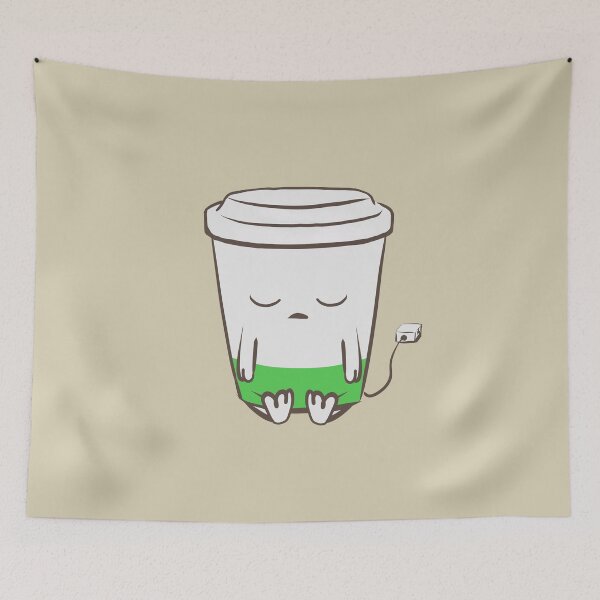 Item preview, Coffee Charging Doodle - Funny Coffee designed and sold by ViewerEqualsPhoton.