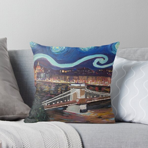 Item preview, Sternennacht über Budapest in Ungarn mit Donau und Parlament - Van Gogh inspiriert designed and sold by artshop77.