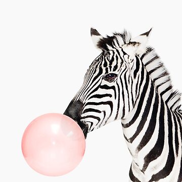 Artwork thumbnail, Zebra print, Bubble gum, Nursery art, Zebra wall art, Animal, Kids room, Modern art, Wall decor by juliaemelian