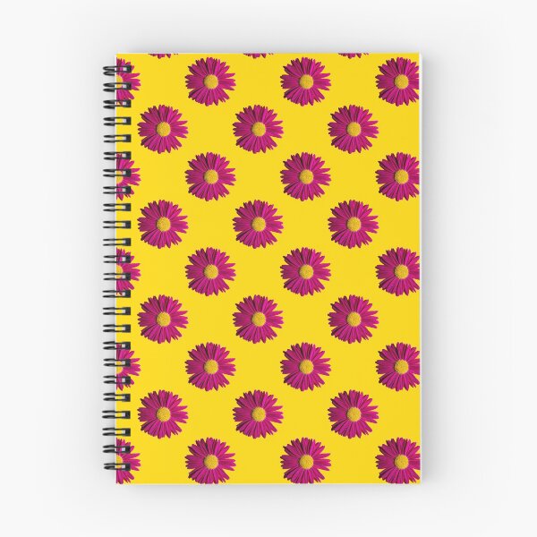 Item preview, Fashionable Summer Floral Pattern Bright Pink Daisies Yellow Background with Hard Shadows designed and sold by Peekonet.