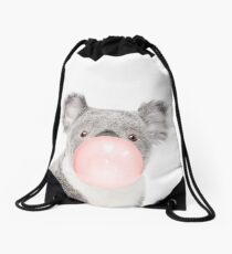 Koala print, Bubble gum, Nursery art, Koala wall art, Animal, Kids room, Modern art, Wall decor Drawstring Bag