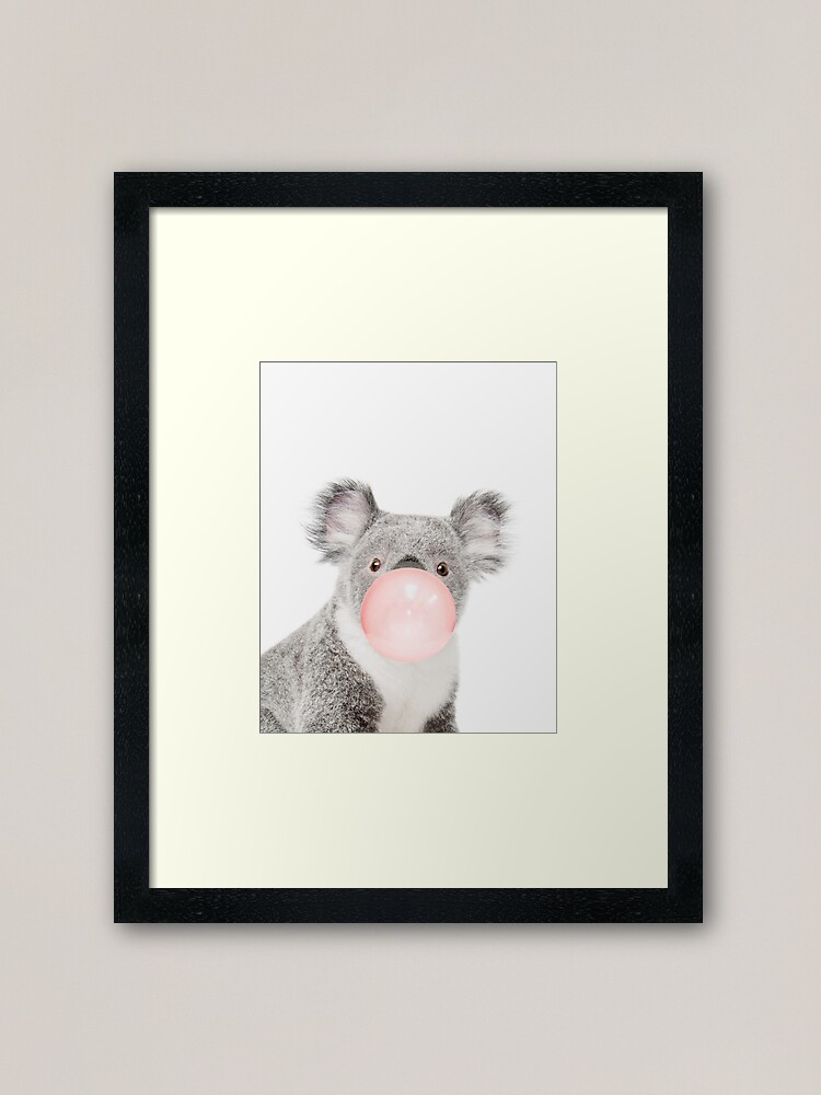 " Koala print, Bubble gum, Nursery art, Koala wall art, Animal, Kids