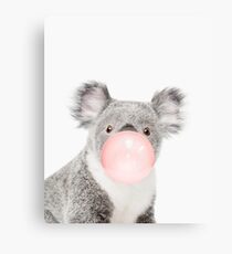 Lienzo Impresión de Koala, goma de mascar, arte del cuarto de niños, arte de la pared del koala, animal, sitio de los niños, arte moderno, decoración de la pared