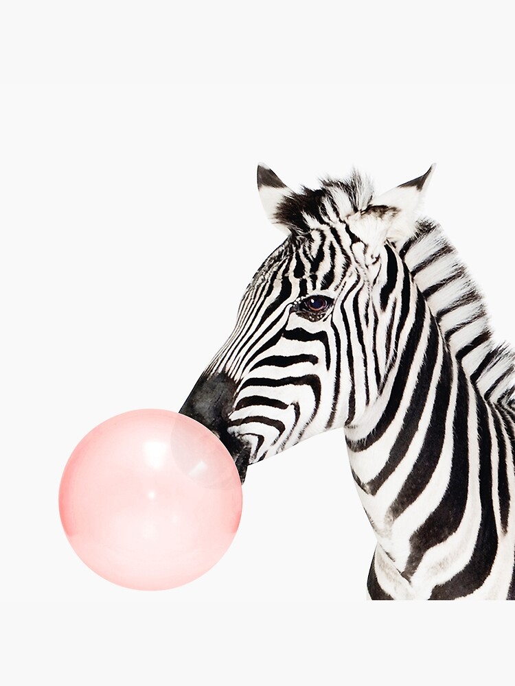 Zebra print, Bubble gum, Nursery art, Zebra wall art, Animal, Kids room, Modern art, Wall decor by juliaemelian