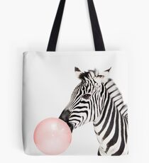 Zebra print, Bubble gum, Nursery art, Zebra wall art, Animal, Kids room, Modern art, Wall decor Tote Bag