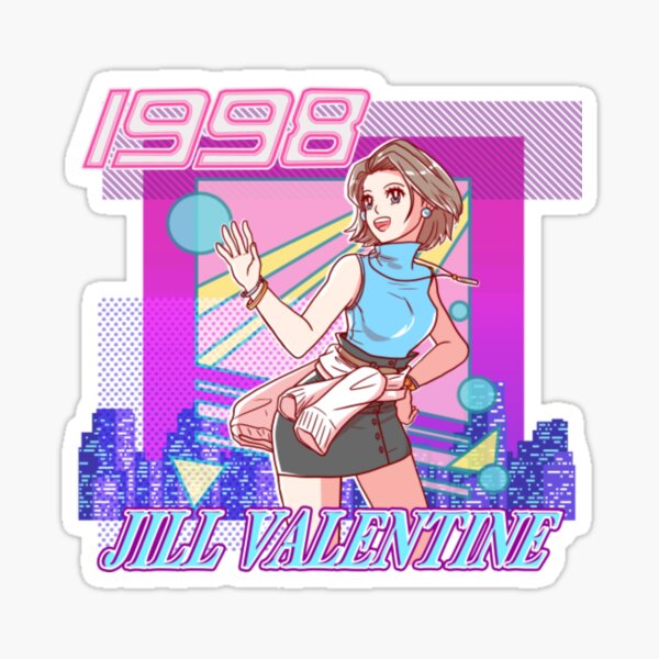 Vaporwave Jill Valentine Sticker