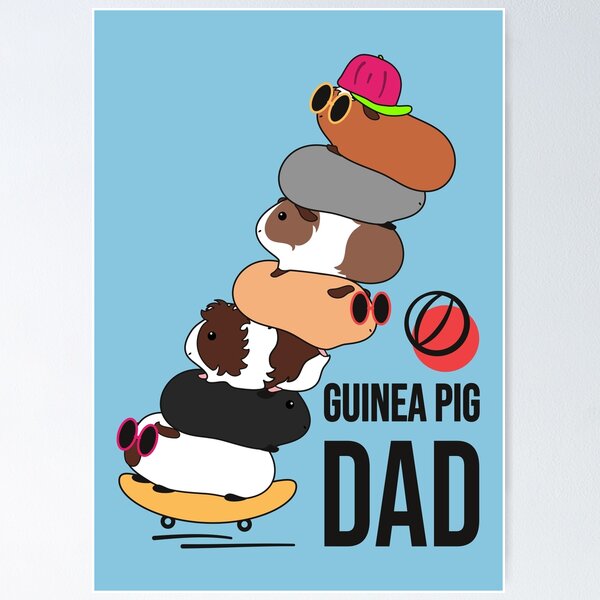 Item preview, Coolest Guinea Pig Dad Ever-blue background designed and sold by Lulupainting.