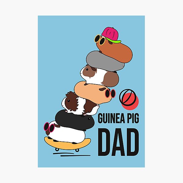 Item preview, Coolest Guinea Pig Dad Ever-blue background designed and sold by Lulupainting.