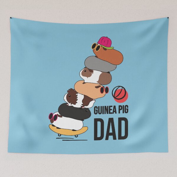 Item preview, Coolest Guinea Pig Dad Ever-blue background designed and sold by Lulupainting.
