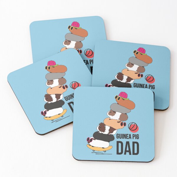 Item preview, Coolest Guinea Pig Dad Ever-blue background designed and sold by Lulupainting.