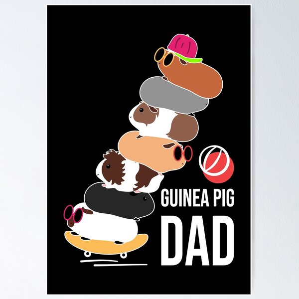 Item preview, Coolest Guinea Pig Dad Ever-black background designed and sold by Lulupainting.
