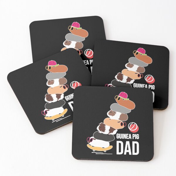 Item preview, Coolest Guinea Pig Dad Ever-black background designed and sold by Lulupainting.