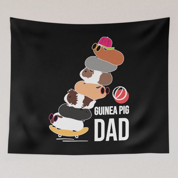 Item preview, Coolest Guinea Pig Dad Ever-black background designed and sold by Lulupainting.