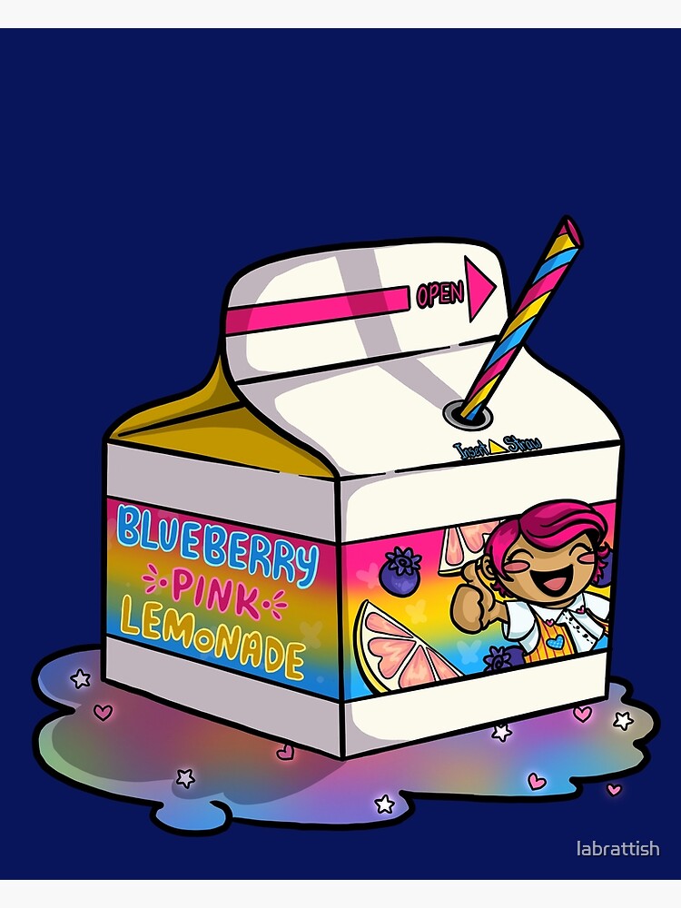 "Blueberry Pink Lemonade Juice Box (Pan Pride Flag)" Art Print by
