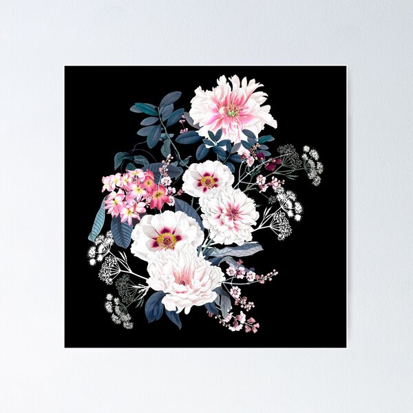 Artikelvorschau, Vintage Beauty Florals on Black entworfen und verkauft von meggydesigns.