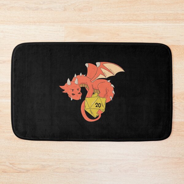 Item preview, Hand-Drawn Red Dragon with Yellow D20 Dice designed and sold by pixeptional.