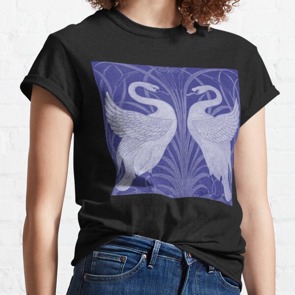 Vintage swans wallpaper Walter Crane 1875 Classic T-Shirt
