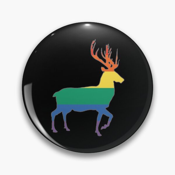 Item preview, Rainbow Pride Flag Stag Silhouette   designed and sold by MacPean.