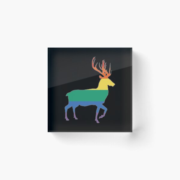 Item preview, Rainbow Pride Flag Stag Silhouette   designed and sold by MacPean.