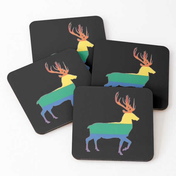 Item preview, Rainbow Pride Flag Stag Silhouette   designed and sold by MacPean.