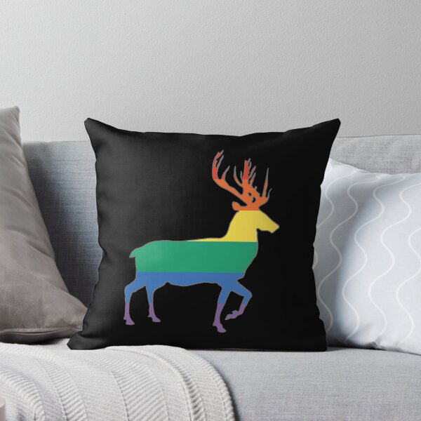 Item preview, Rainbow Pride Flag Stag Silhouette   designed and sold by MacPean.