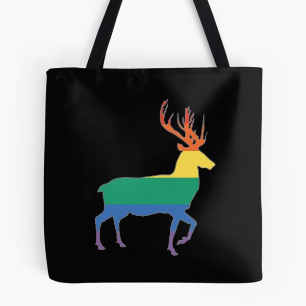 Item preview, Rainbow Pride Flag Stag Silhouette   designed and sold by MacPean.