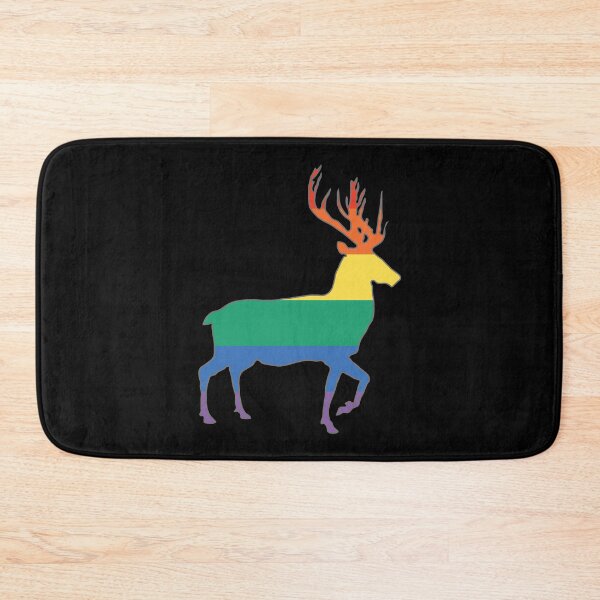 Item preview, Rainbow Pride Flag Stag Silhouette   designed and sold by MacPean.