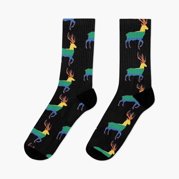 Item preview, Rainbow Pride Flag Stag Silhouette   designed and sold by MacPean.