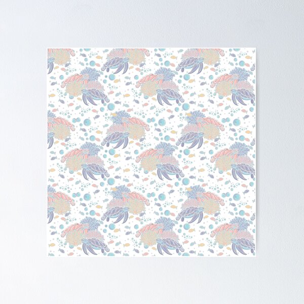 Item preview, Turtle Reef Pattern, Fun under the sea designed and sold by DebbieJoyArt.