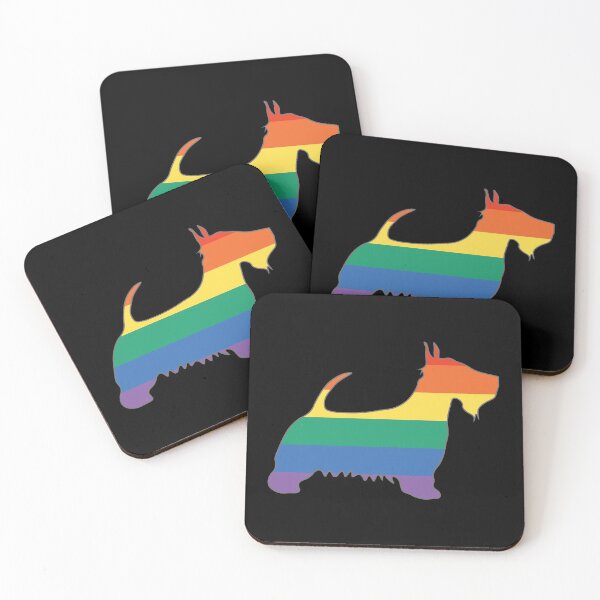 Item preview, Rainbow Pride Flag Scottish Terrier Dog Silhouette   designed and sold by MacPean.