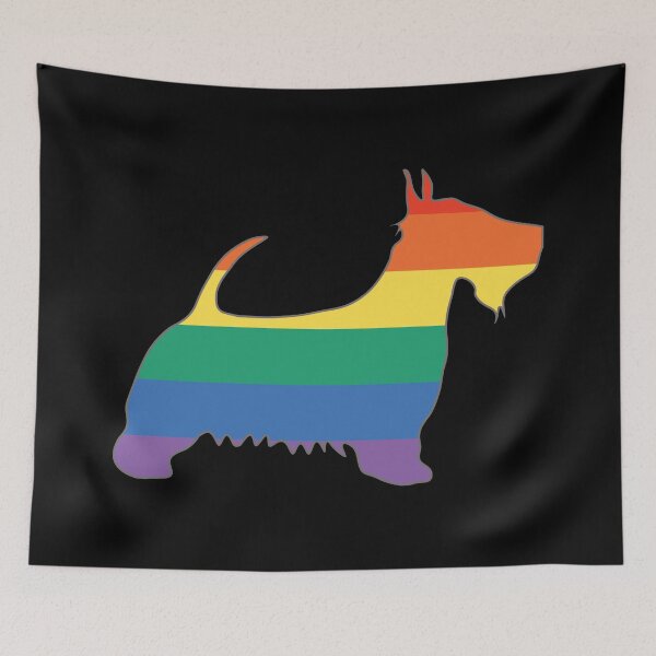 Item preview, Rainbow Pride Flag Scottish Terrier Dog Silhouette   designed and sold by MacPean.